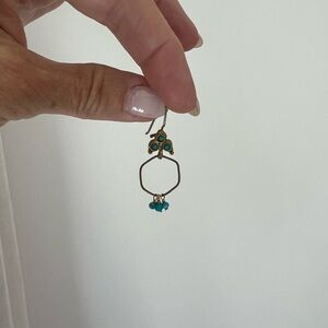 Stella & Dot Gold and Teal Earrings